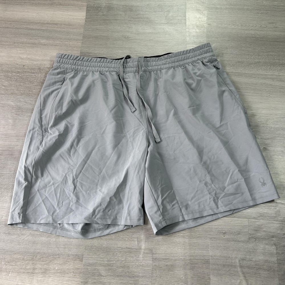Spyder Active Shorts Mens Large Gray 9" Inseam Stretch Athletic Lightweight